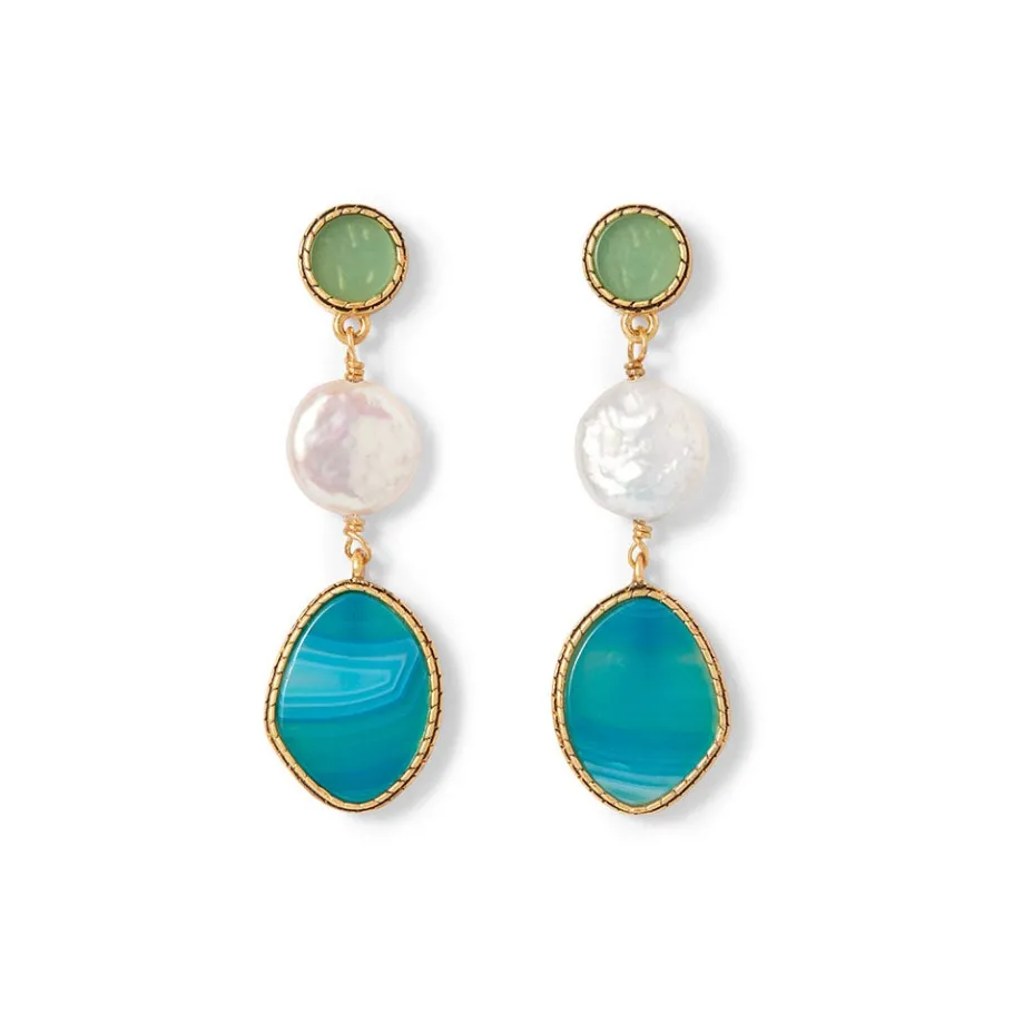 The Met Store Ancient Mixed Motifs Glass Triple-Drop Earrings* Earrings
