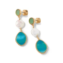 The Met Store Ancient Mixed Motifs Glass Triple-Drop Earrings* Earrings