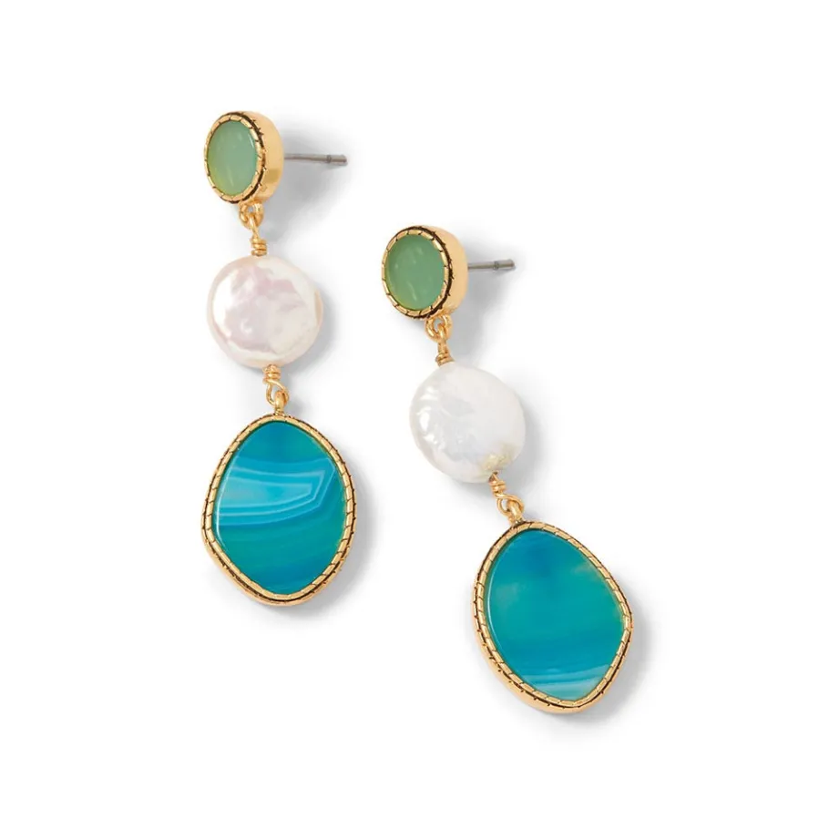 The Met Store Ancient Mixed Motifs Glass Triple-Drop Earrings* Earrings
