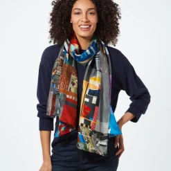 The Met Store Bearden The Block Oblong Silk Scarf* Scarves & Wraps