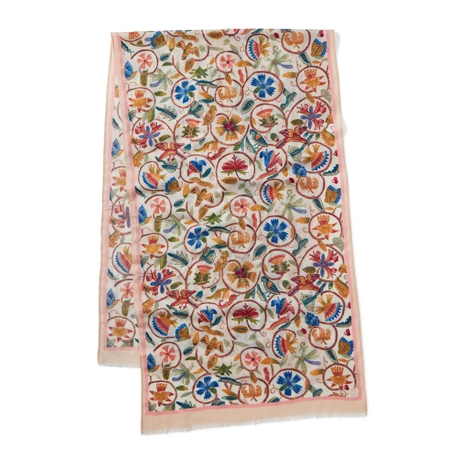 The Met Store British Flowering Vines Embroidered Oblong Scarf* Scarves & Wraps