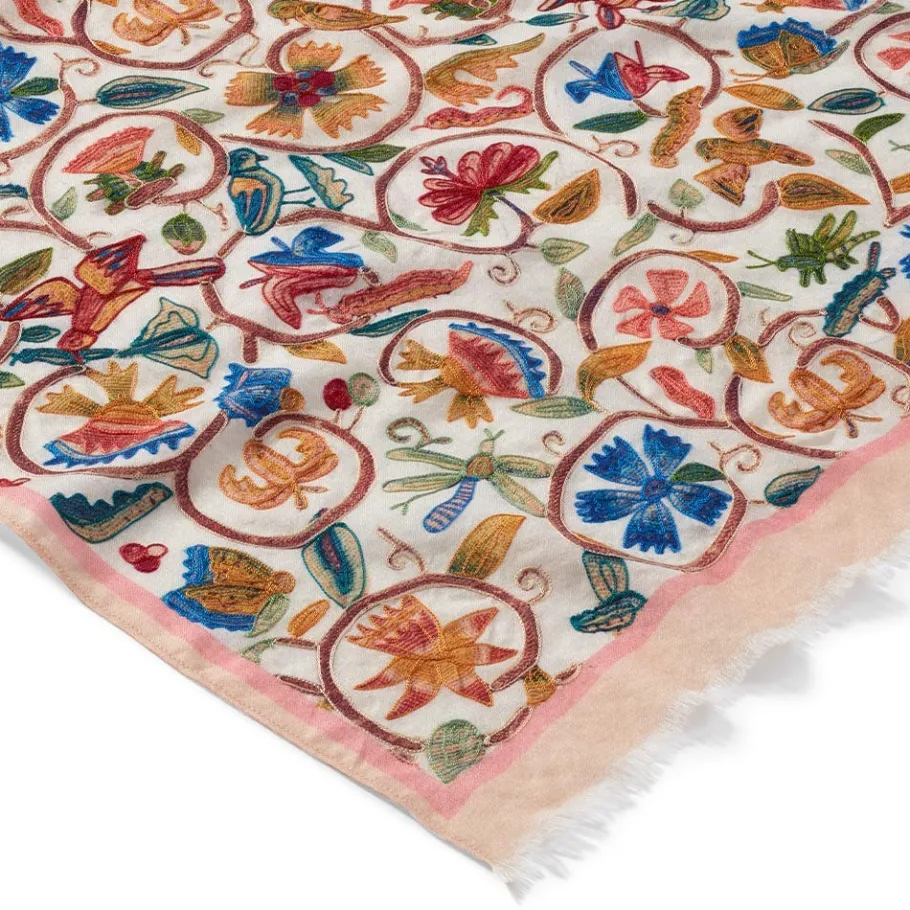 The Met Store British Flowering Vines Embroidered Oblong Scarf* Scarves & Wraps