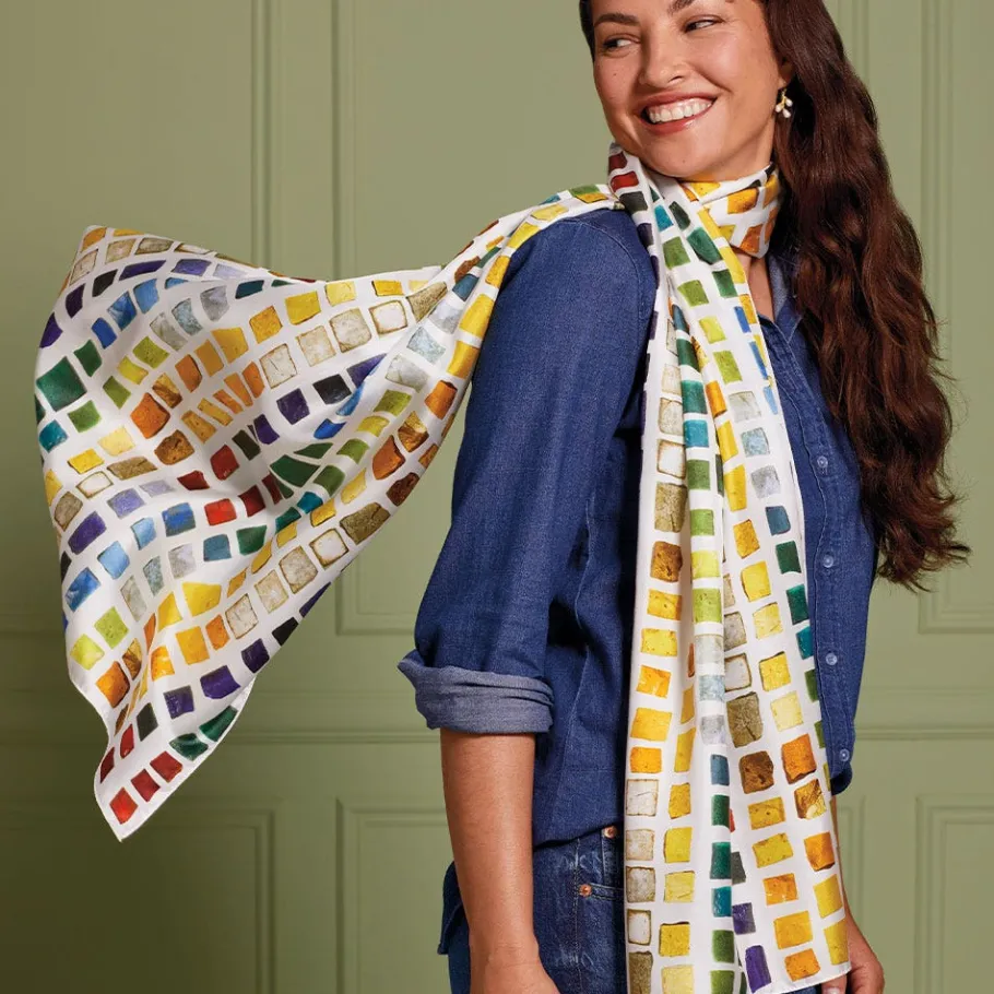 The Met Store Byzantine Tesserae Oblong Silk Scarf* Scarves & Wraps