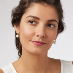 The Met Store Celestial Symbols Carved Mother-of-Pearl Coin Hoop Earrings* Earrings