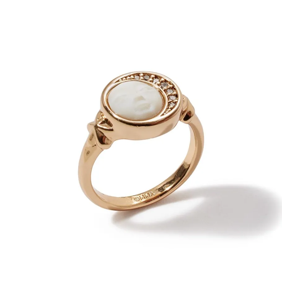 The Met Store Celestial Symbols Carved Mother-of-Pearl Signet Ring* Rings