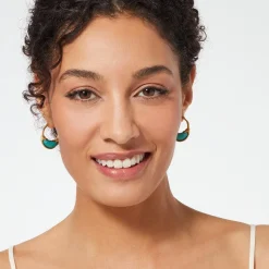 The Met Store Cypriot Jade Crescent Hoop Earrings* Earrings