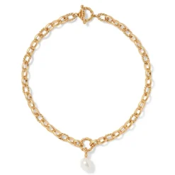 The Met Store Cypriot Twist Pearl Chain Pendant Necklace and Triple-Hoop Earrings Set* Jewelry Sets