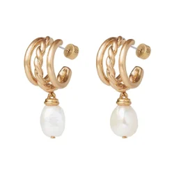 The Met Store Cypriot Twist Pearl Chain Pendant Necklace and Triple-Hoop Earrings Set* Jewelry Sets