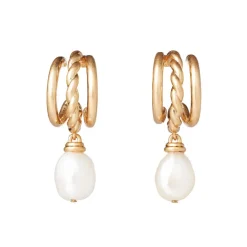 The Met Store Cypriot Twist Pearl Triple-Hoop Earrings* Earrings