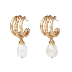 The Met Store Cypriot Twist Pearl Triple-Hoop Earrings* Earrings