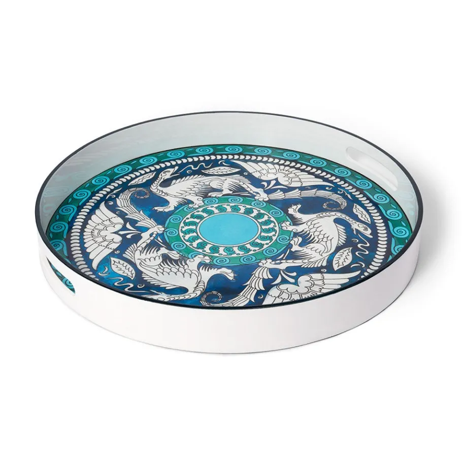 The Met Store De Morgan Stylized Dragons Lacquer Tray* Tableware|Decorative Accents
