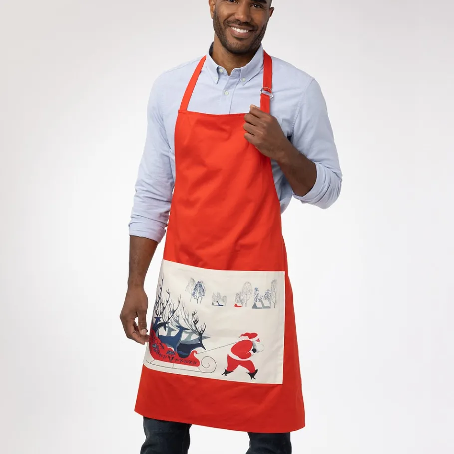The Met Store Earle Santa and Deer Apron with Pocket* Tableware