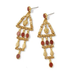 The Met Store Egyptian Nefer Amulet Red Jasper Chandelier Earrings* Earrings
