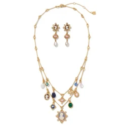 The Met Store European Cameo Charm Necklace and Drop Earrings Set* Jewelry Sets