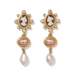 The Met Store European Cameo Charm Necklace and Drop Earrings Set* Jewelry Sets