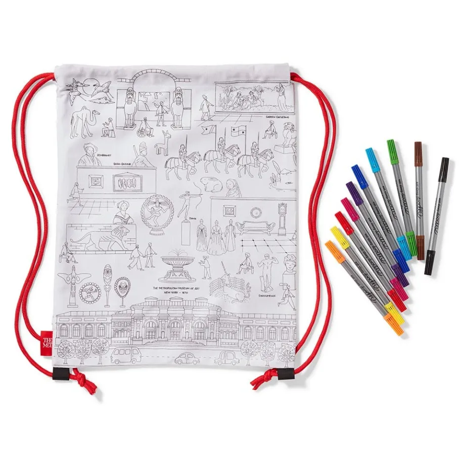 The Met Store Favorite Galleries of The Met Color & Learn Washable Kids' Drawstring Backpack* Art Supplies & Easels