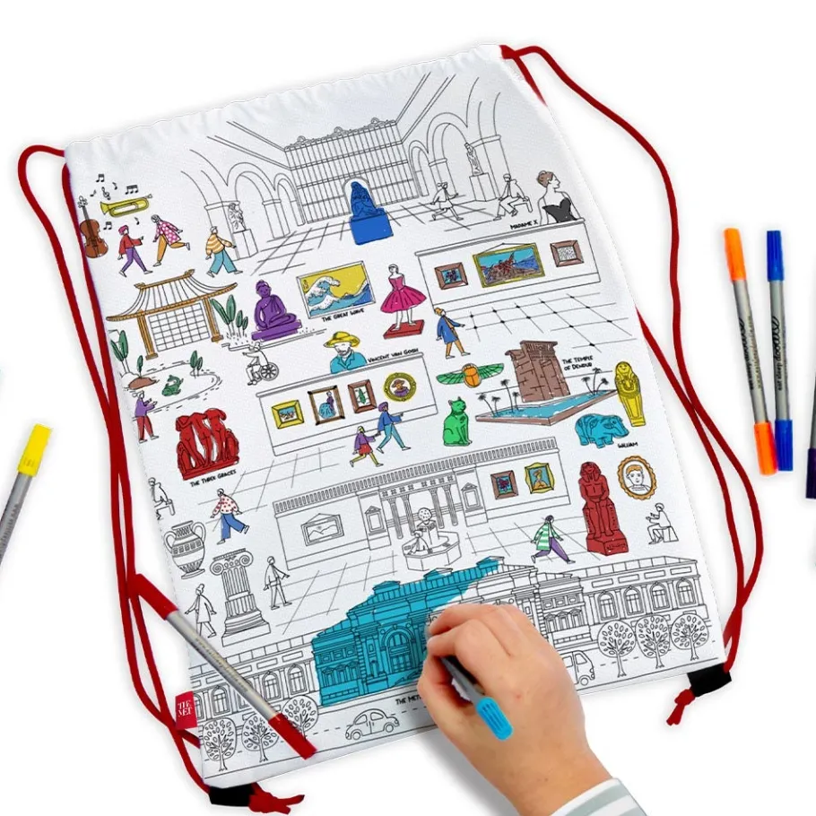 The Met Store Favorite Galleries of The Met Color & Learn Washable Kids' Drawstring Backpack* Art Supplies & Easels