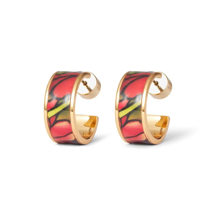 The Met Store Favrile Tulip Enamel Hoop Earrings* Earrings