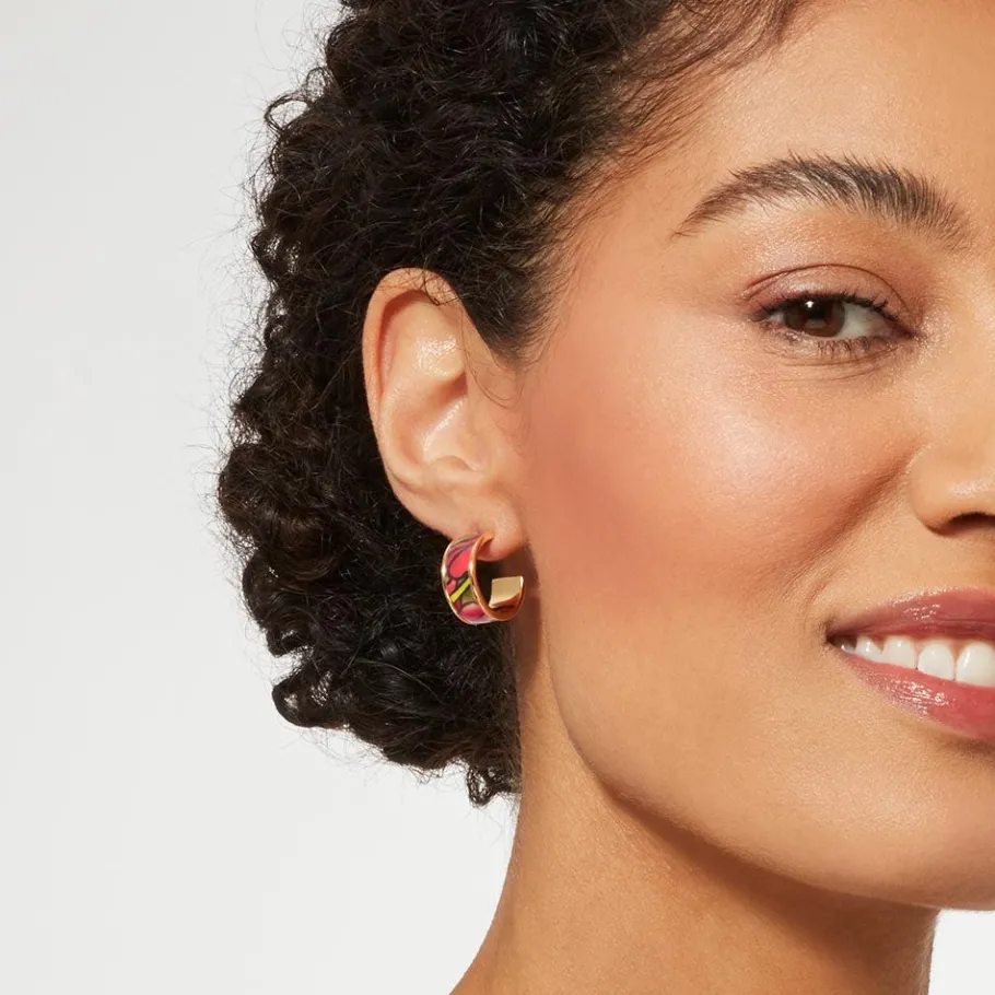 The Met Store Favrile Tulip Enamel Hoop Earrings* Earrings