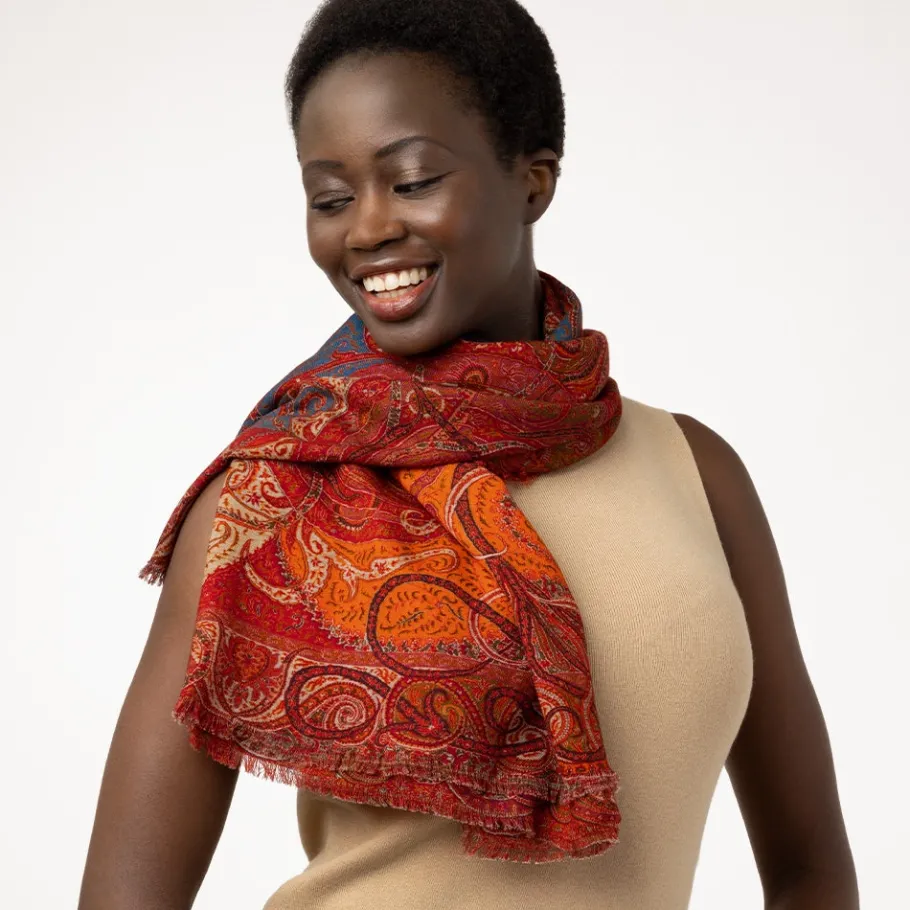 The Met Store Four Seasons Paisley Square Wool Scarf* Scarves & Wraps