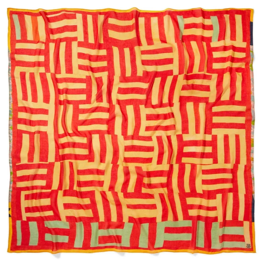 The Met Store Gee's Bend Kennedy Basket-Weave Oversize Square Scarf* Scarves & Wraps
