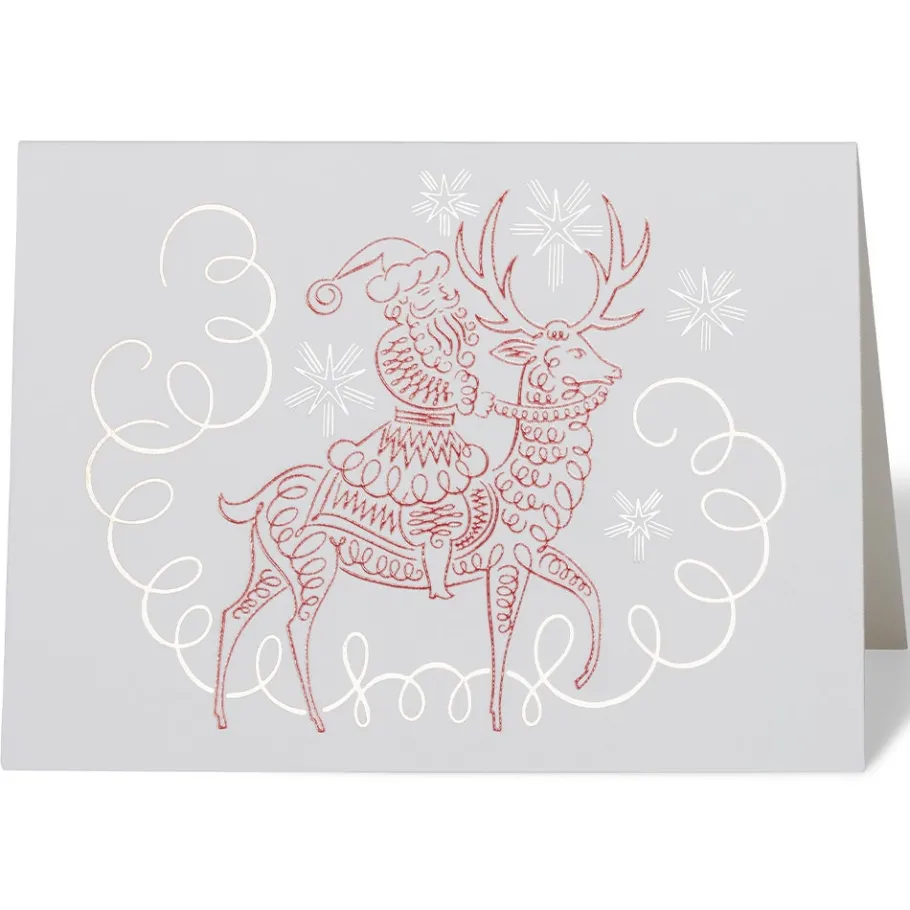 The Met Store Gordon: Santa Riding Reindeer Fine Holiday Cards* Holiday Cards