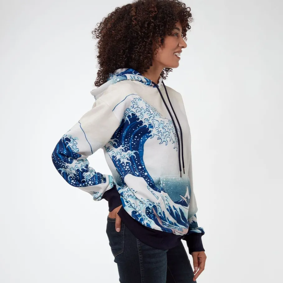 The Met Store Hokusai Great Wave All-Over Print Unisex Hoodie* Clothing