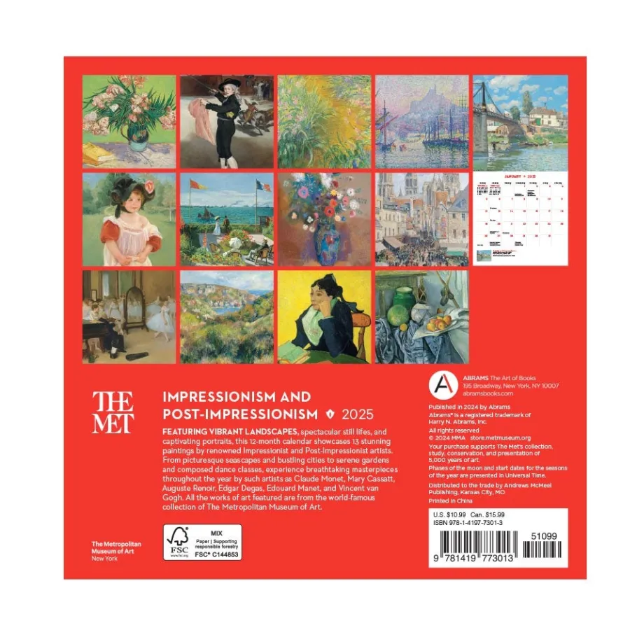 The Met Store Impressionism and Post-Impressionism Mini Wall Calendar 2025* Calendars