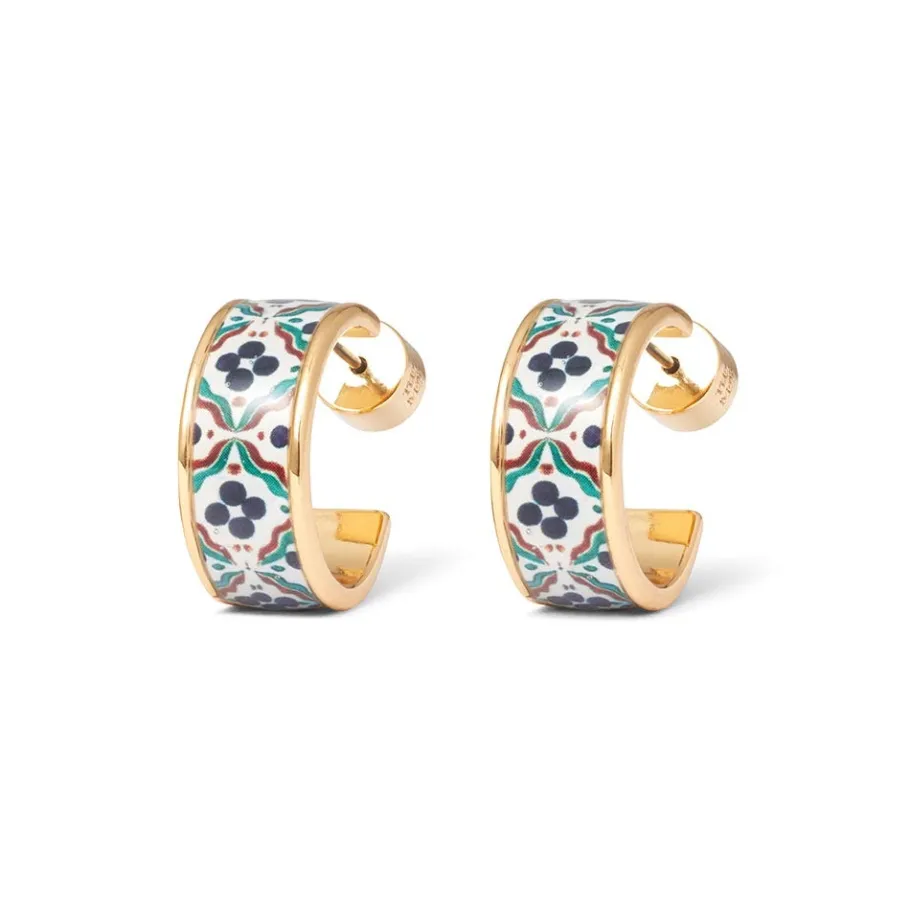 The Met Store Iznik Cintamani Enamel Hoop Earrings* Earrings