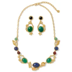 The Met Store Japanese Imari Collar Necklace and Linear Drop Earrings Set* Jewelry Sets