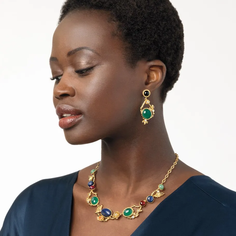 The Met Store Japanese Imari Collar Necklace and Linear Drop Earrings Set* Jewelry Sets