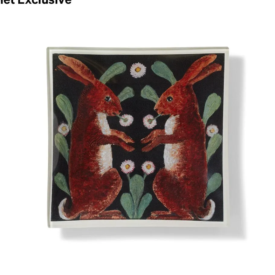 The Met Store John Derian Two Hares Decoupage Vide Poche* Decorative Accents