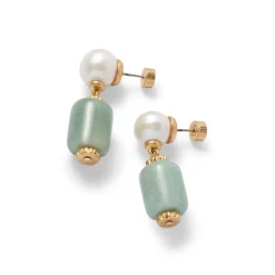 The Met Store Karavas Gems Large-Bead Aventurine and Pearl Necklace and Drop Earrings Set* Jewelry Sets