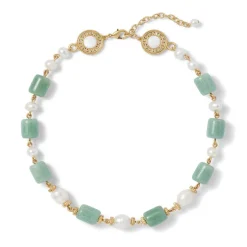 The Met Store Karavas Gems Large-Bead Aventurine and Pearl Necklace* Necklaces