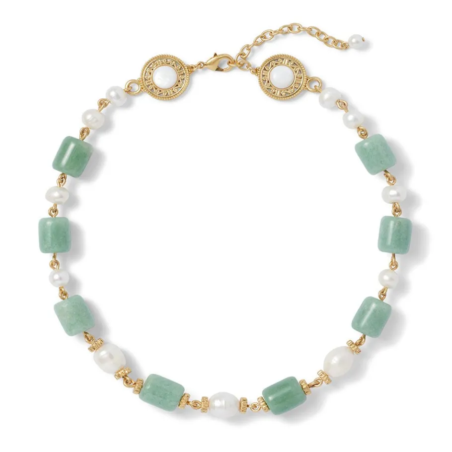 The Met Store Karavas Gems Large-Bead Aventurine and Pearl Necklace* Necklaces