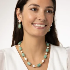 The Met Store Karavas Gems Large-Bead Aventurine and Pearl Necklace* Necklaces