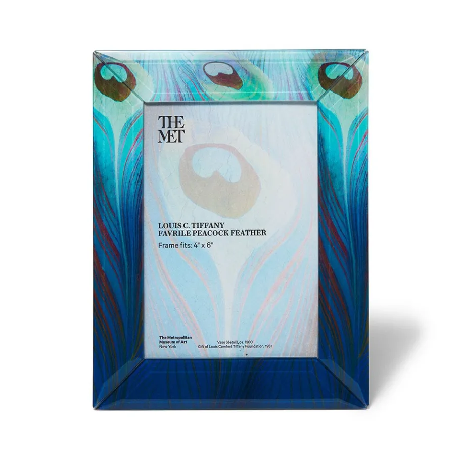 The Met Store Louis C. Tiffany Peacock Feather Rectangular Glass Frame* Decorative Accents