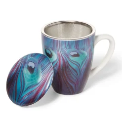 The Met Store Louis C. Tiffany Peacock Feather Covered Mug with Tea Infuser* Tableware