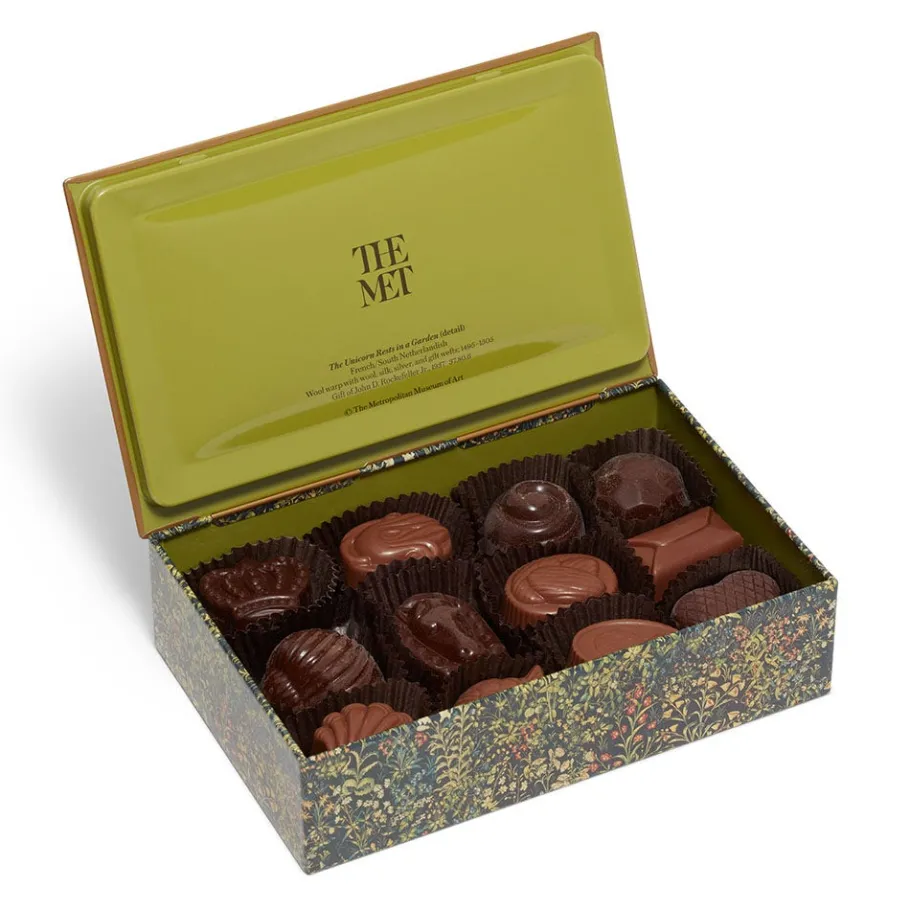 The Met Store Louis Sherry Unicorn in a Garden 12-Piece Chocolate Tin* Tableware