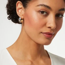 The Met Store Magnolias and Irises Enamel Hoop Earrings* Earrings