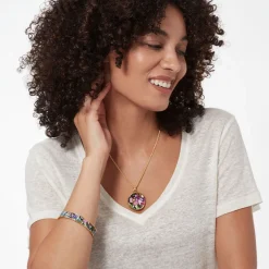 The Met Store Magnolias and Irises Enamel Pendant Necklace* Necklaces