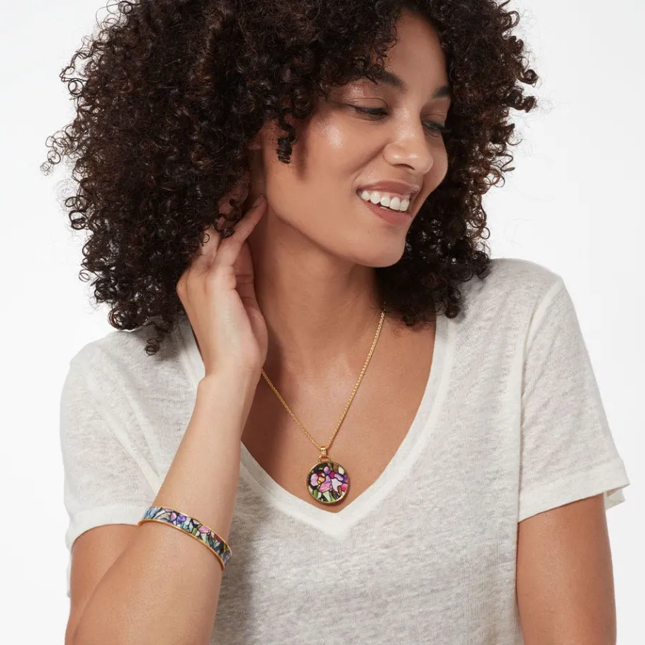 The Met Store Magnolias and Irises Enamel Pendant Necklace* Necklaces