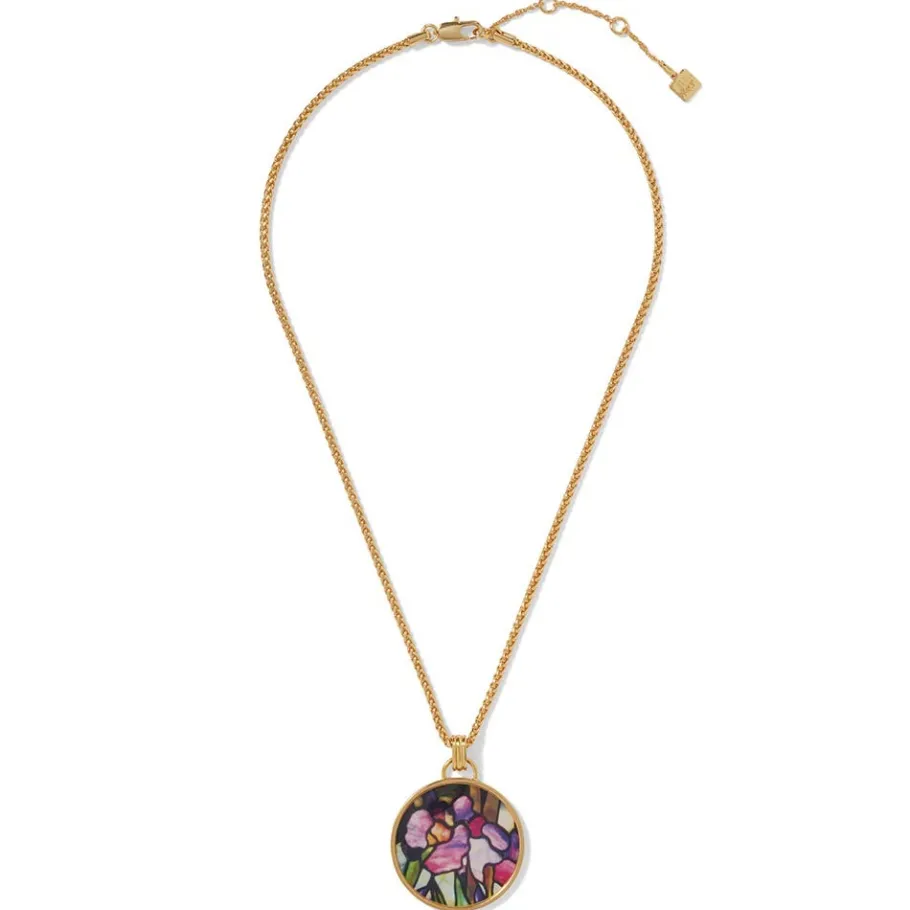 The Met Store Magnolias and Irises Enamel Pendant Necklace* Necklaces
