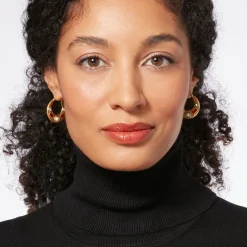 The Met Store Medieval Stone Crescent Hoop Earrings* Earrings
