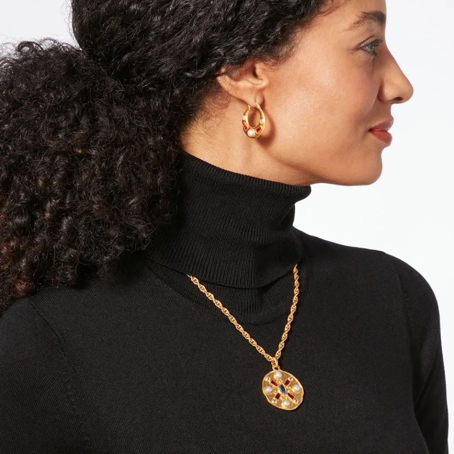 The Met Store Medieval Stone Crescent Hoop Earrings* Earrings