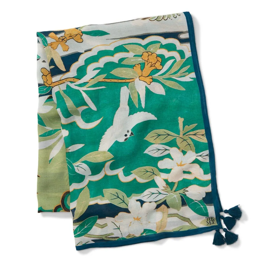 The Met Store Ming Birds and Flowering Branches Oversize Oblong Scarf* Scarves & Wraps