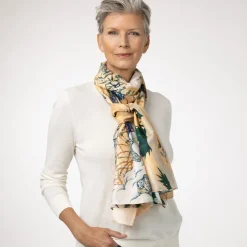 The Met Store Momoyama Cranes and Flowers Oversize Silk Shawl* Scarves & Wraps