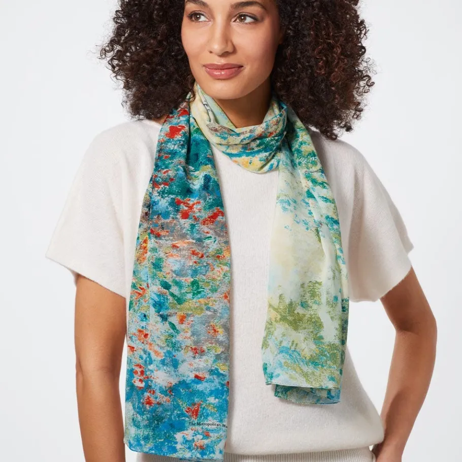 The Met Store Monet Garden at Argenteuil Oblong Silk Scarf* Scarves & Wraps