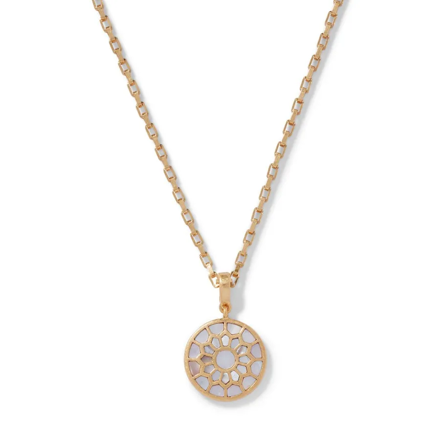 The Met Store Mother-of-Pearl Mosaic T-Bar Pendant Necklace* Necklaces