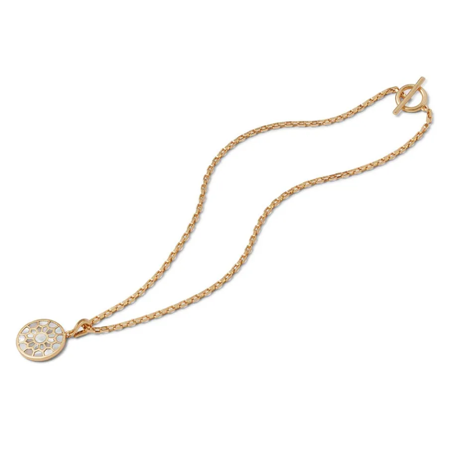 The Met Store Mother-of-Pearl Mosaic T-Bar Pendant Necklace* Necklaces